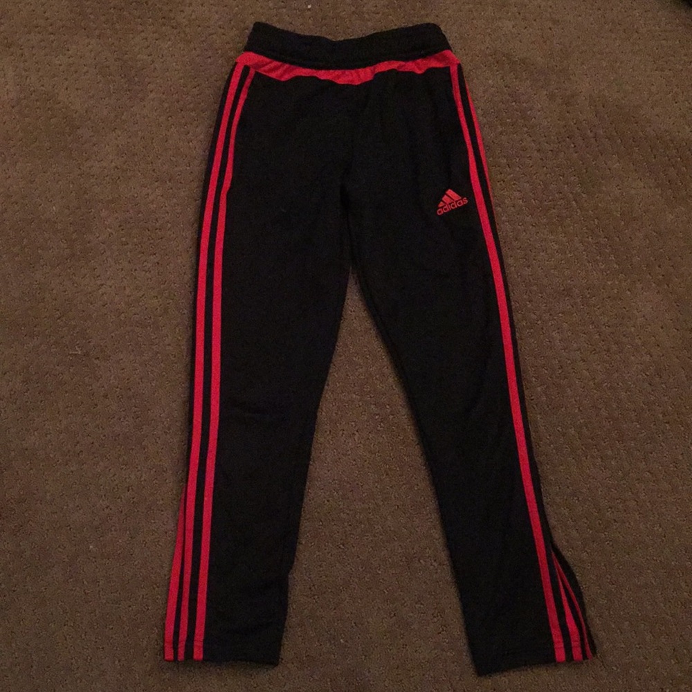 Adidas boys sweatpants, black w/red, climacool